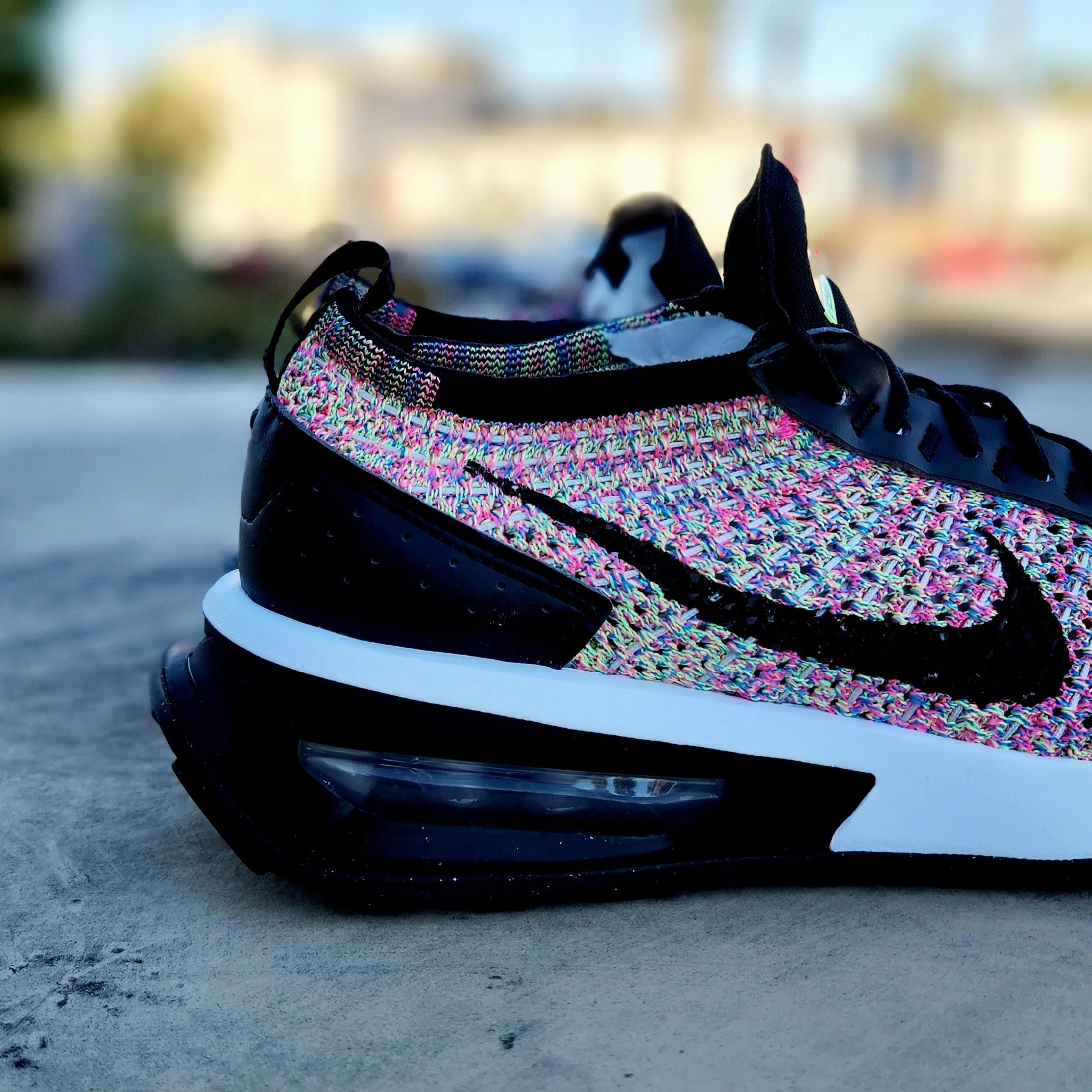 Women Nike Air Max Flyknit Racer Multi-Color Most Cushioned Nike Running Shoe