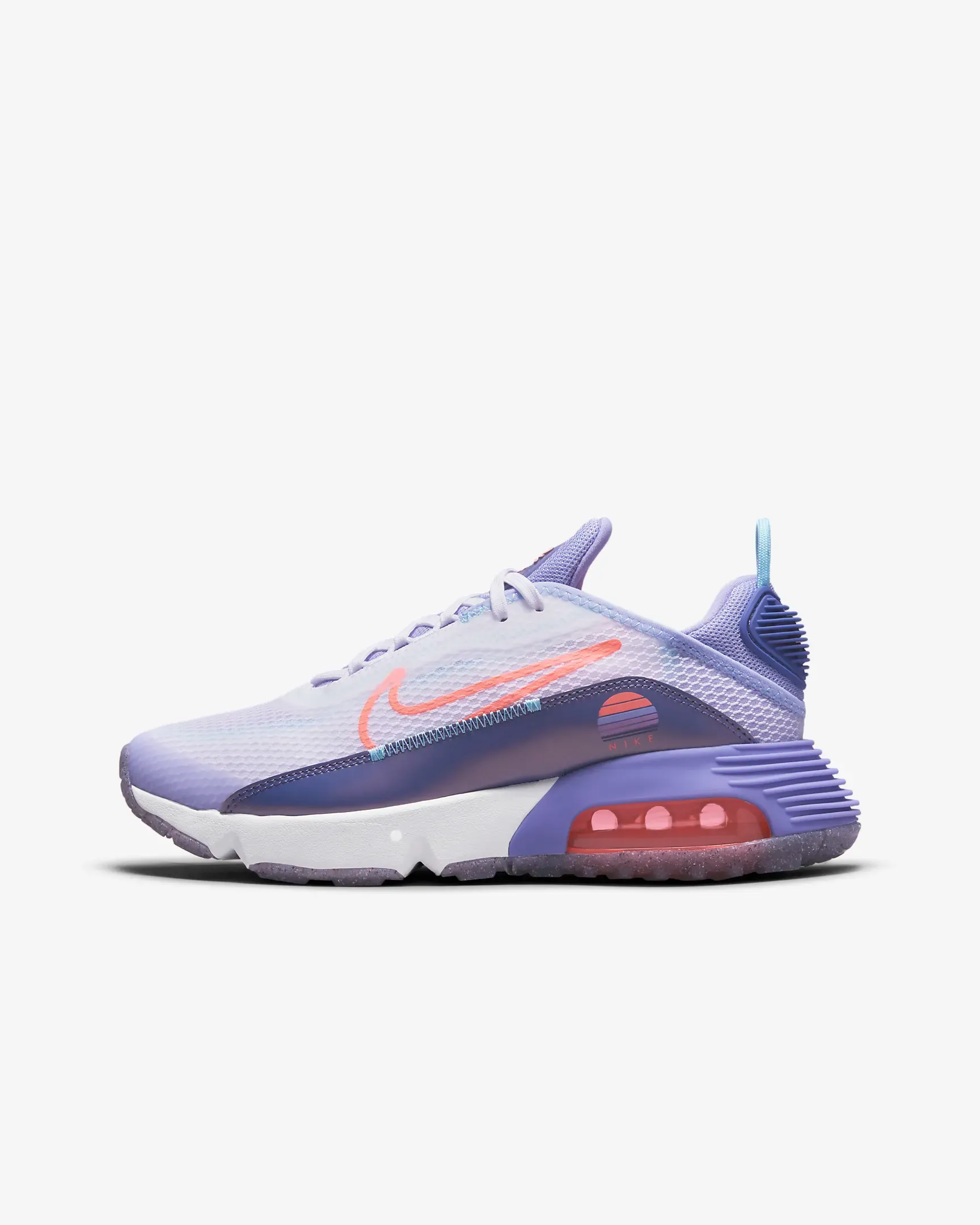Nike Kid's Air Max 2090 SE Shoes - White / Dark Purple Dust / Light Thistle / Bright Mango Price Of Nike Zoom Shoes