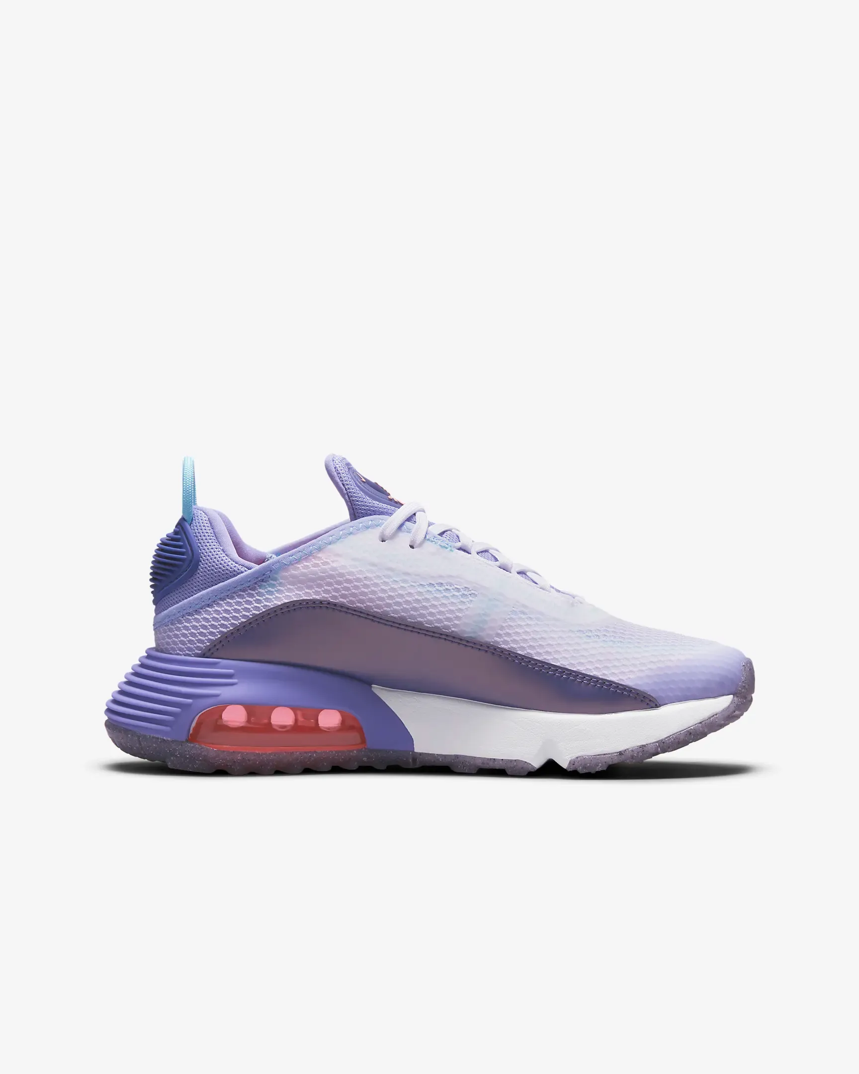 Nike Kid's Air Max 2090 SE Shoes - White / Dark Purple Dust / Light Thistle / Bright Mango Orange Nike Basketball Shoes