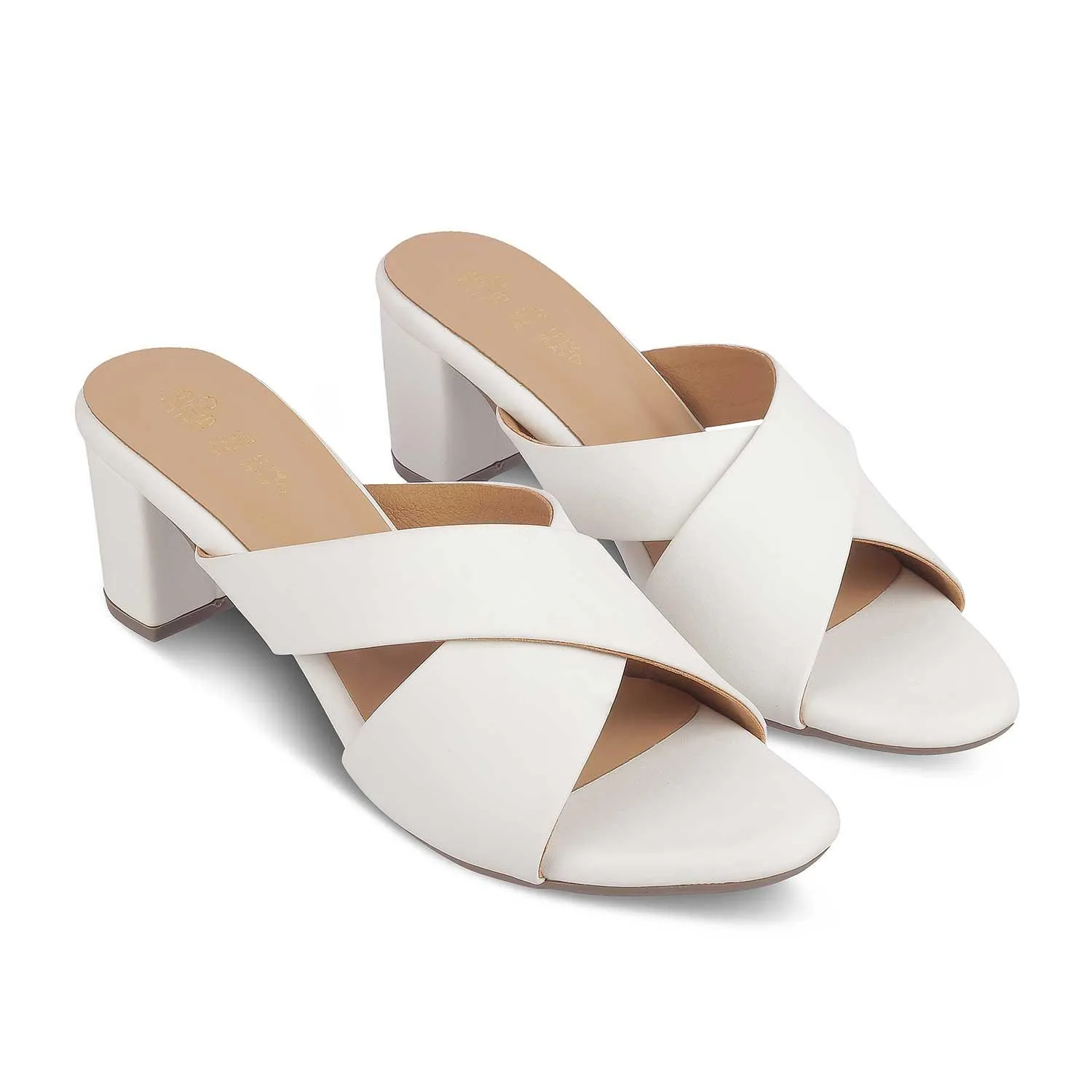Sandals Covered Toe The Lisburn White Women's Dress Block Heel Sandals Tresmode