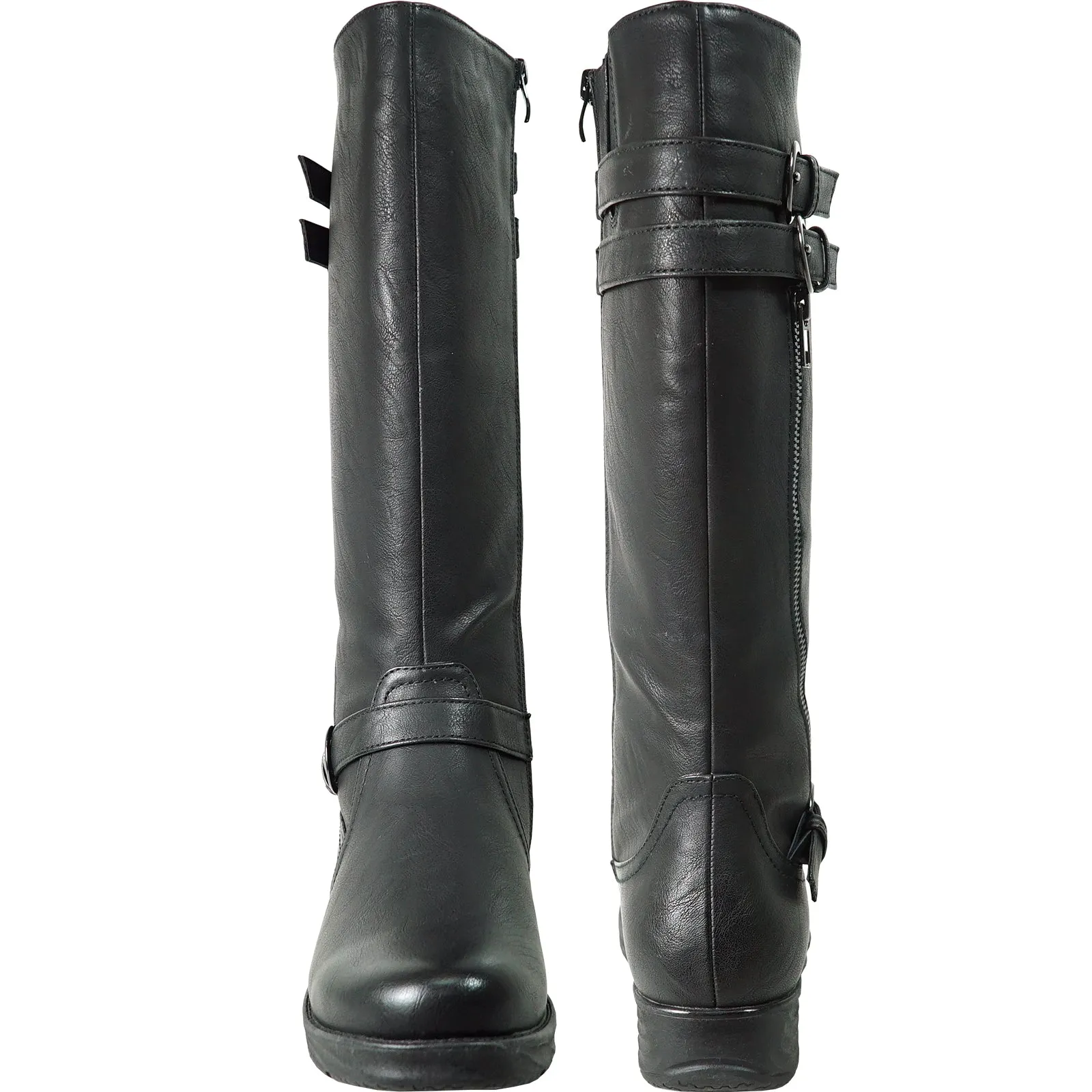 VANGELO Canada Waterproof Women Boot HF2607 Knee High Winter Fur Casual Boot Black Wide Calf Witch Boots