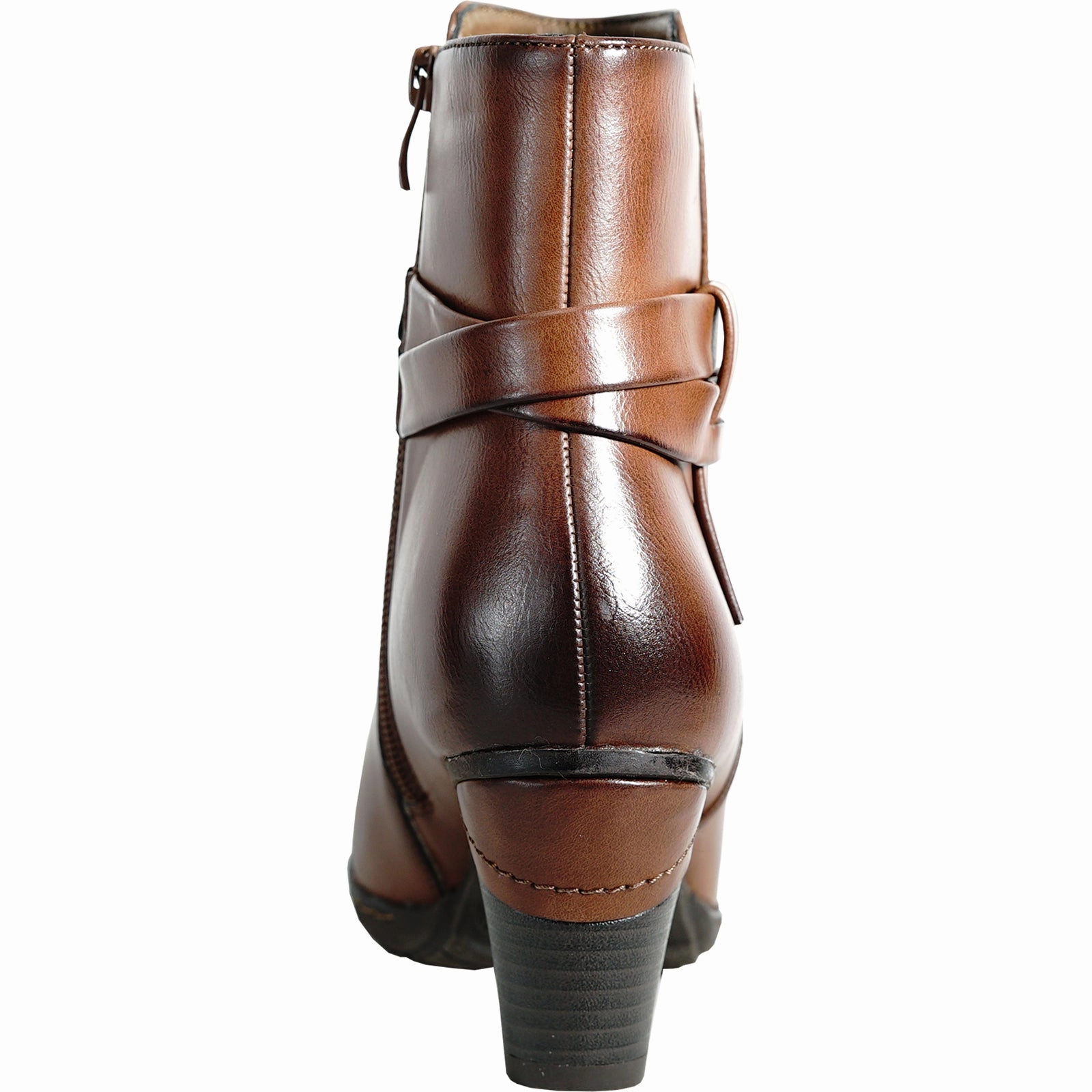 Flat Leather Boots VANGELO Women Boot HF5428 Ankle Dress Boot BROWN