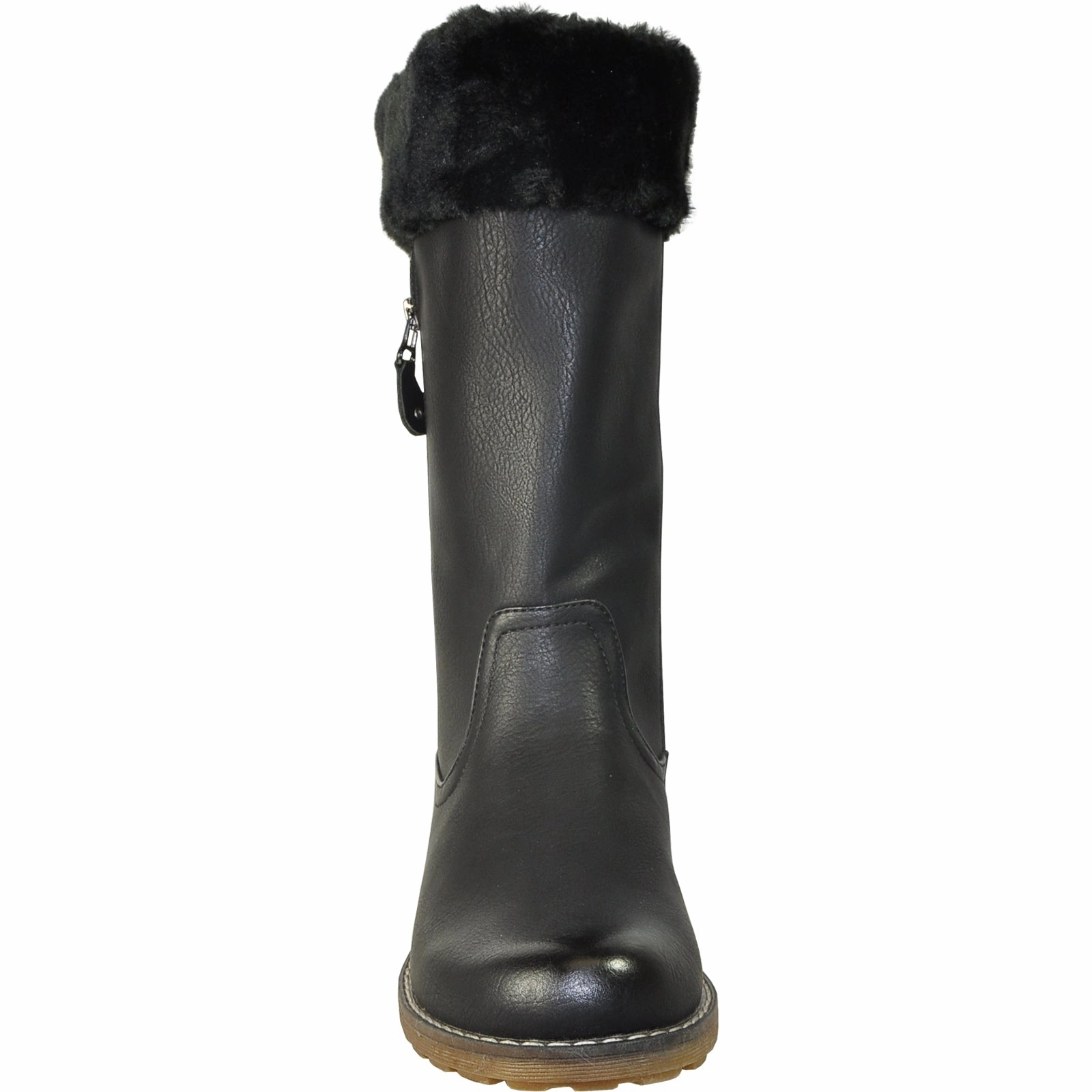Rain Boots Hunter VANGELO Women Water Proof Boot HF9539 Knee High Winter Fur Casual Boot Black
