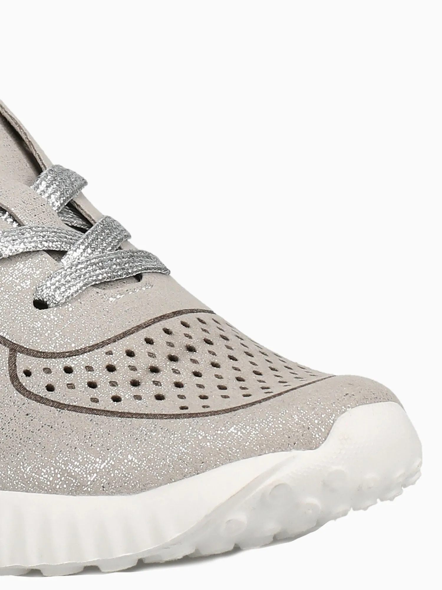 Monica 89088022 Silver Metallic Comfortable Business Casual Shoes