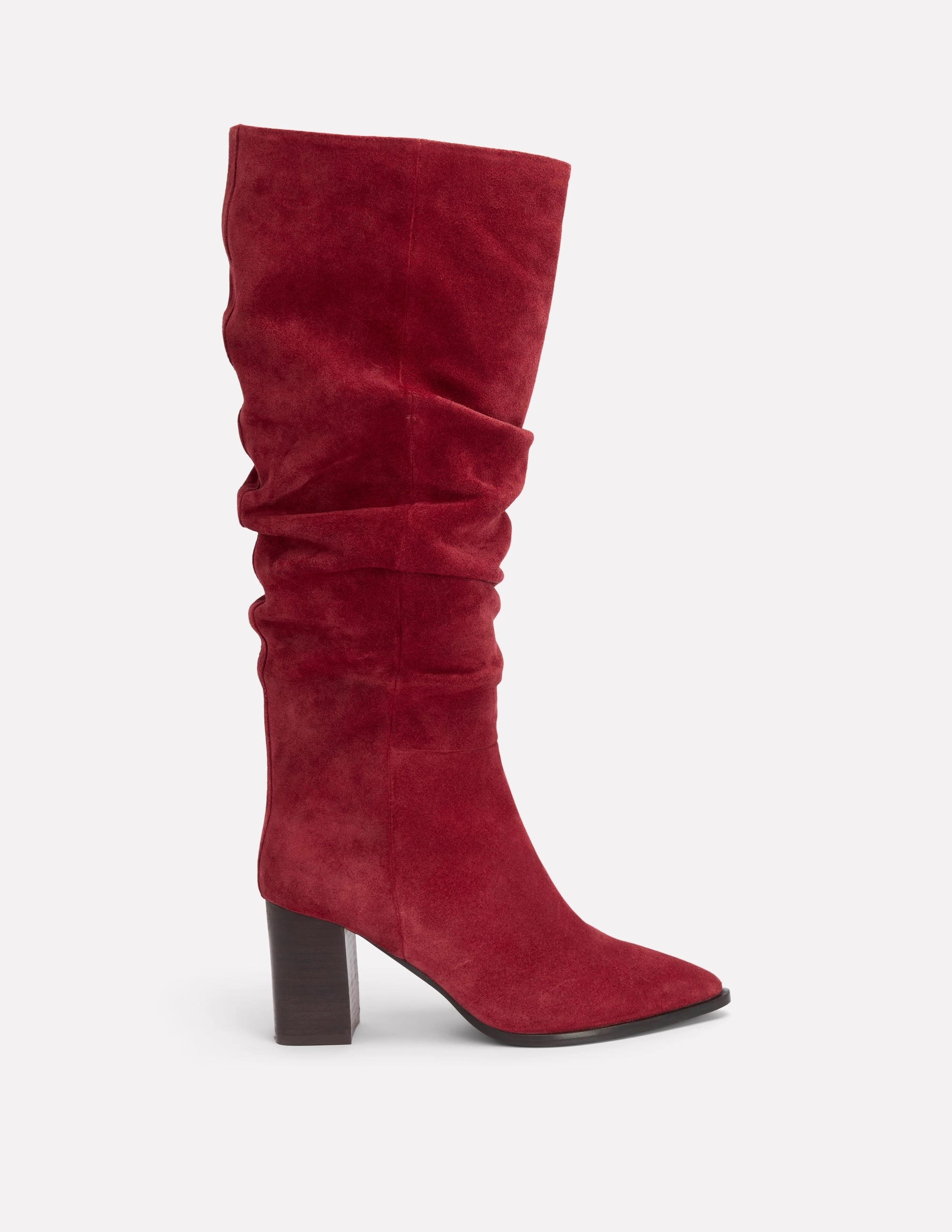 Sandlar Boots Vera Block Heel Point Boots-Red