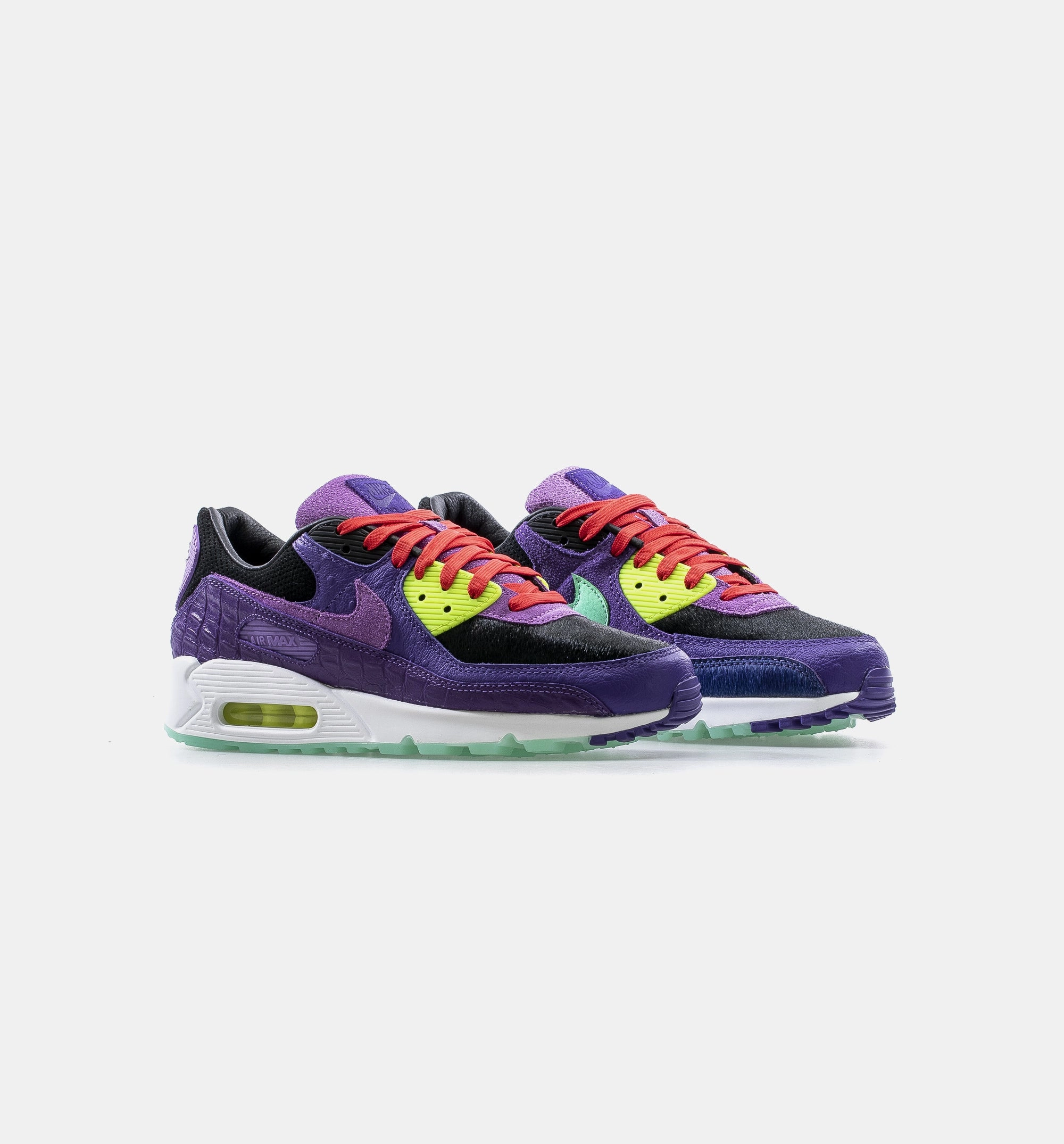Low Top Nike Shoes Air Max 90 QS Mashup Mens Running Shoe - Purple/Black/Volt
