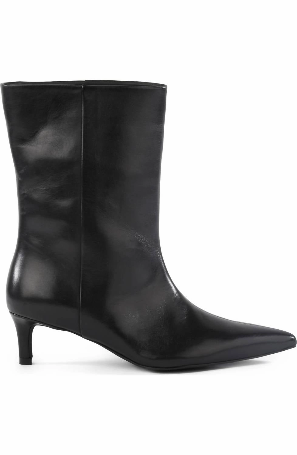 Wide Calf Women's Game Changer Heeled Boot In Black Leather