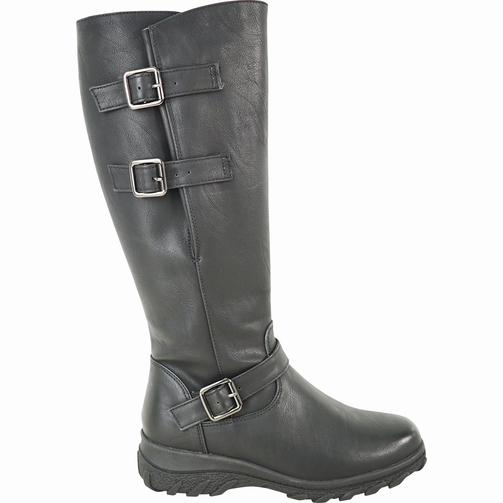 Fisherman Boots VANGELO Women Winter Fur Boot HF3597 Knee High Casual Boot BLACK