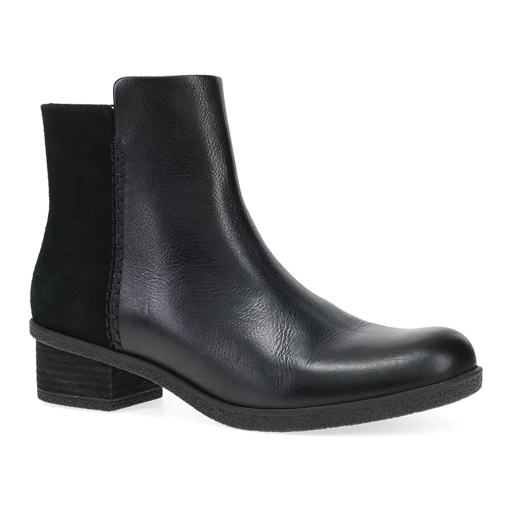 Denay Leather Kitten Heel Boots