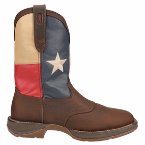 Rebel TX Flag Patriotic Square Toe Cowboy Boots Boots For Miners