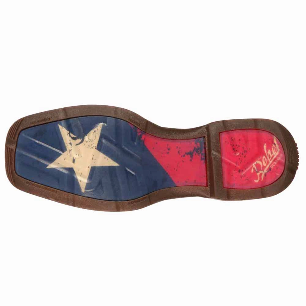Rebel TX Flag Patriotic Square Toe Cowboy Boots Rockey Boots
