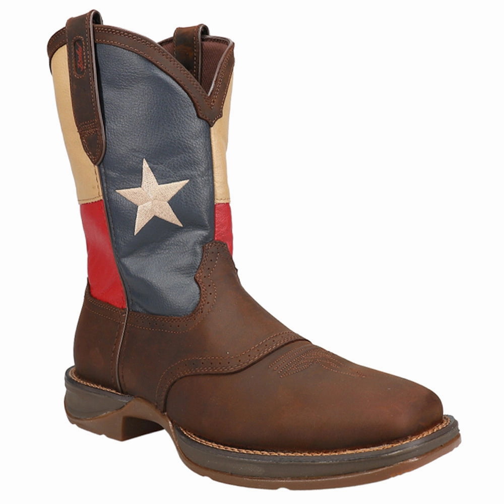 Rebel TX Flag Patriotic Square Toe Cowboy Boots Boots For Snow Waterproof