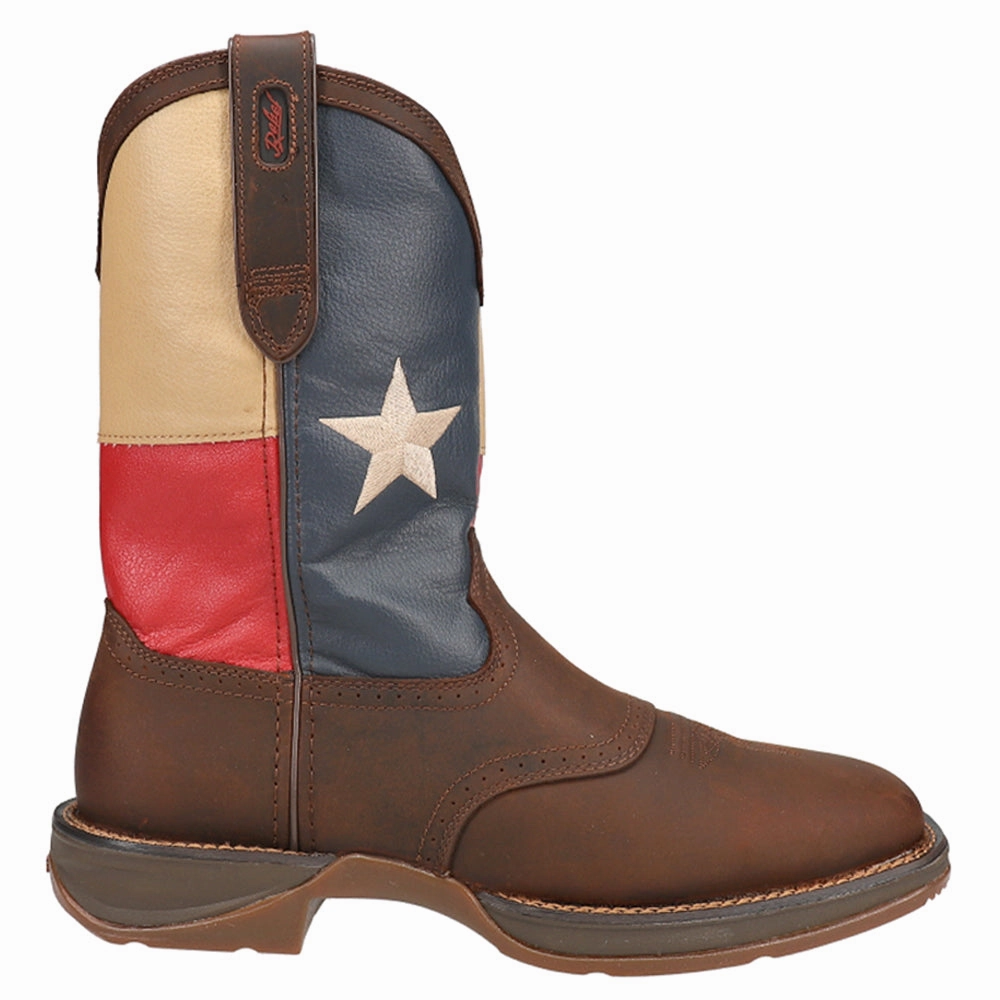 Lightweight Snow Boots Rebel TX Flag Patriotic Square Toe Cowboy Boots