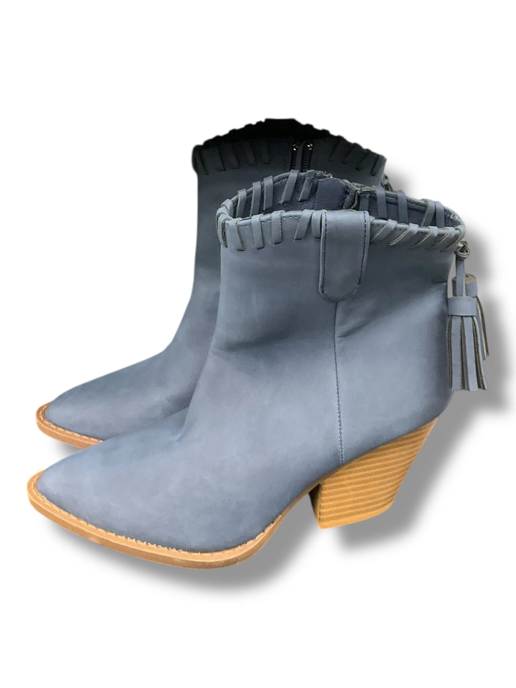 Flat Knee Length Boots Boots Ankle Heels By Forever In Navy, Size: 6.5