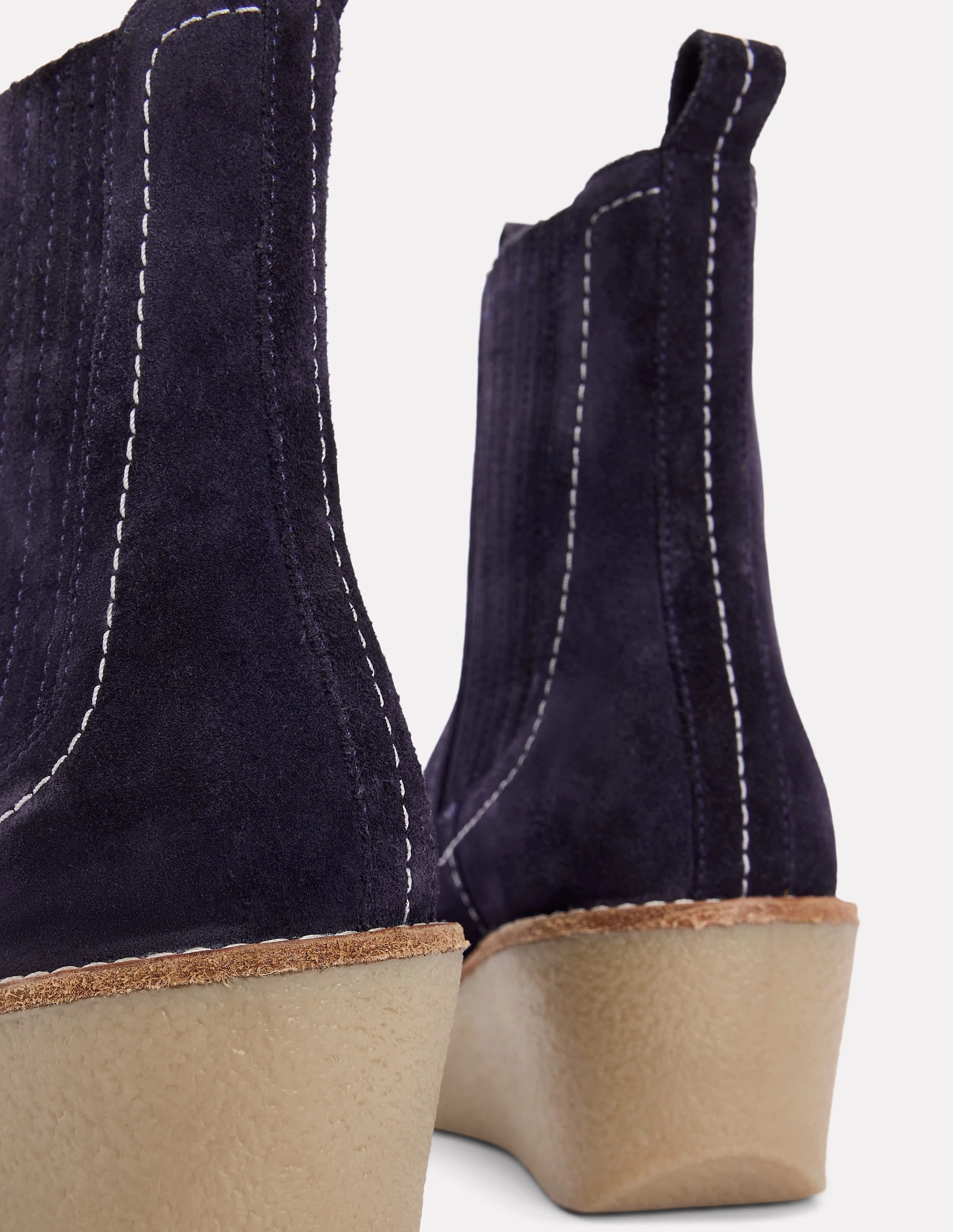 Cavender Boots Wedge Ankle Boots-Navy