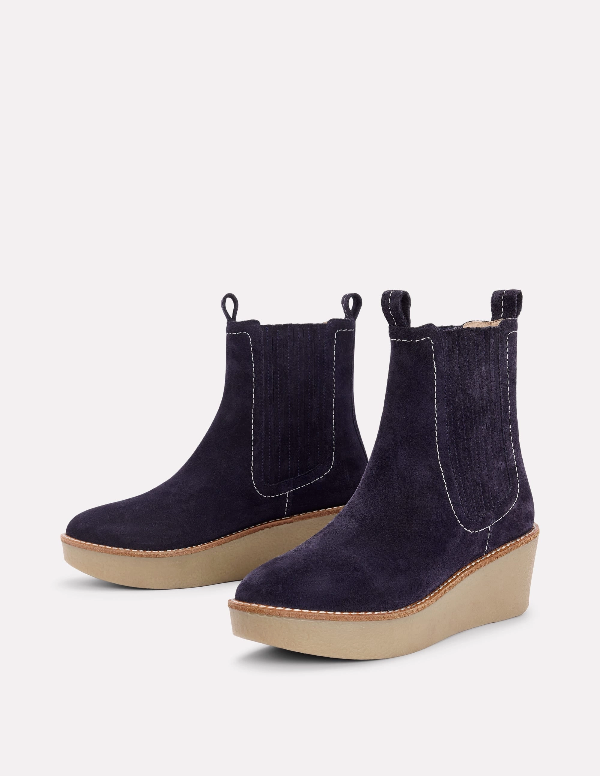 Cheap Winter Boots Wedge Ankle Boots-Navy