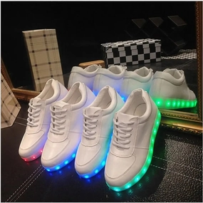 Casual Loafers White Light Up Shoes