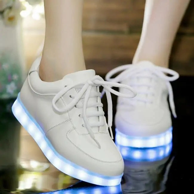 White Light Up Shoes Oxford Shoes Casual