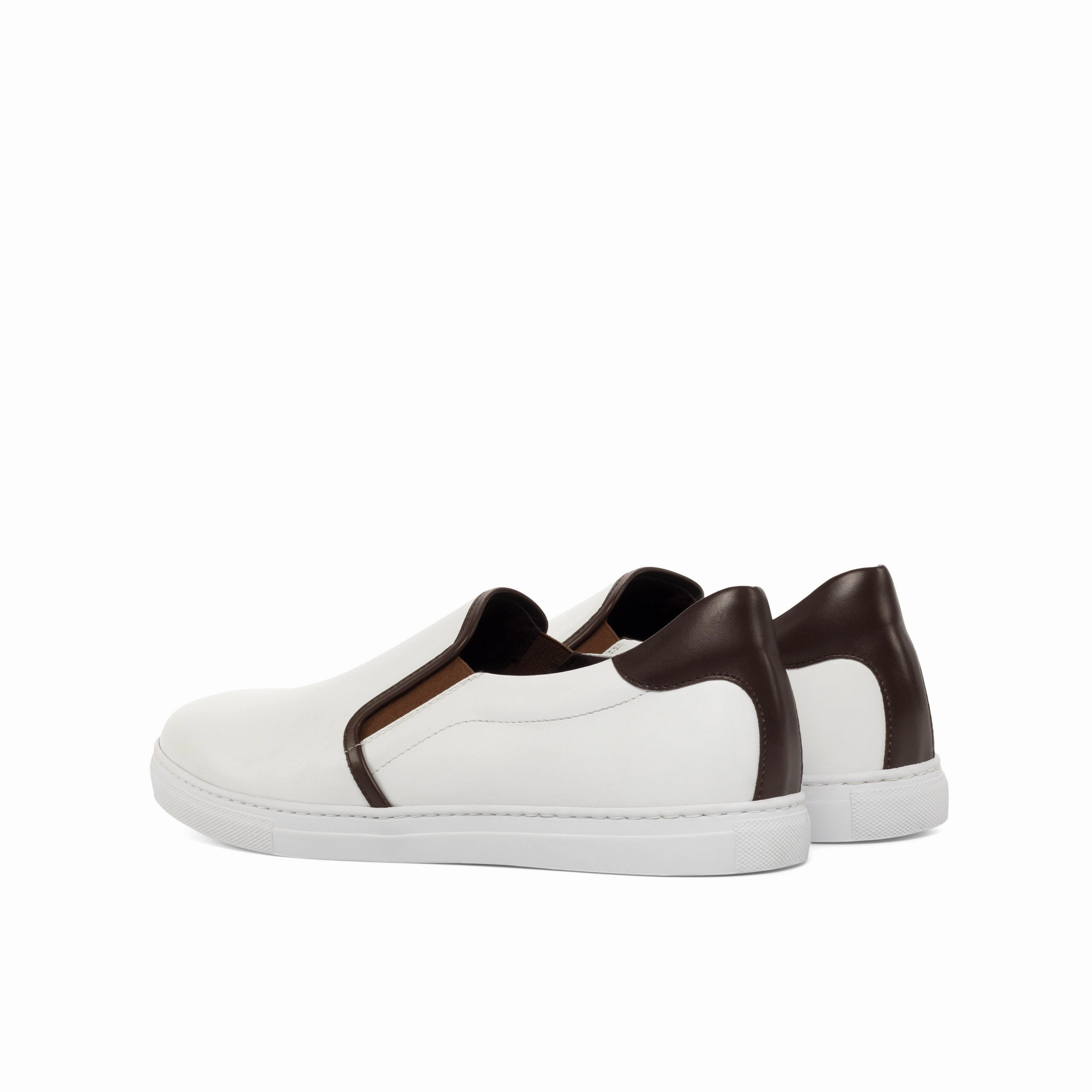 White Nappa Slip-On Sneakers Good Arch Support Sneakers