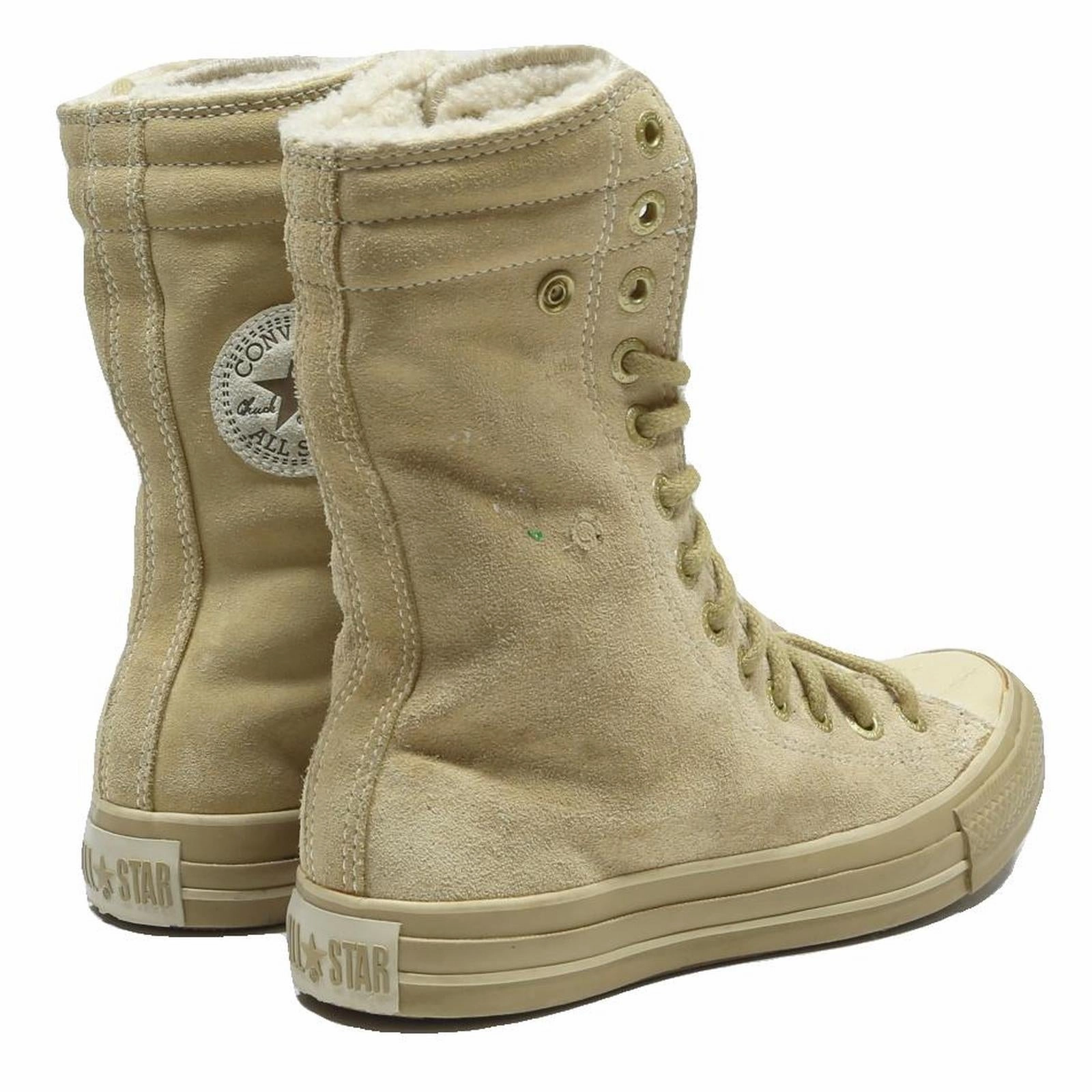 CONVERSE Chuck Taylor All Star Womens Ankle Boots Beige Leather UK 4.5 Lace-Up Sofft Sharnell Boots