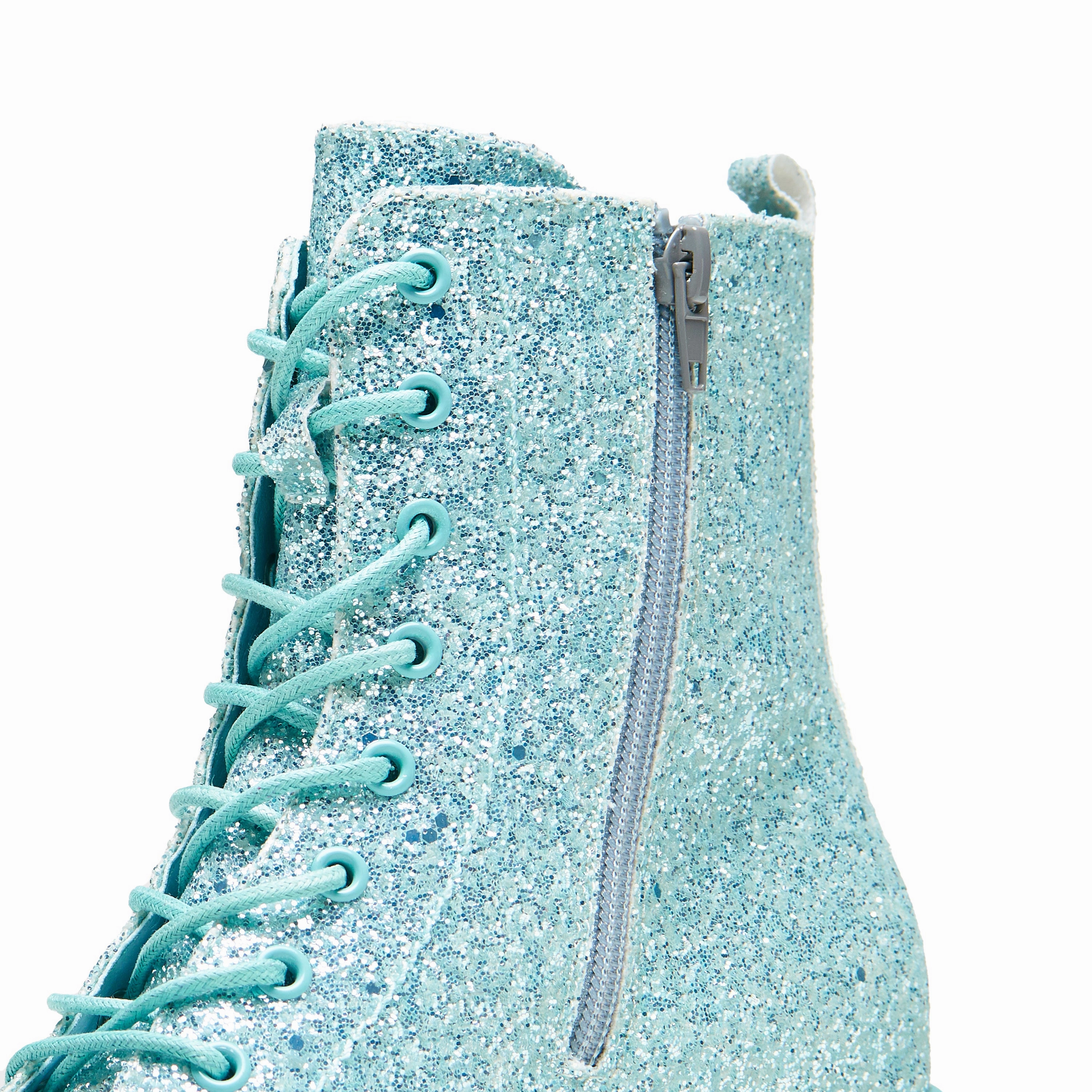 Wizards Spell Platform Glitter Boots - Aqua Best Boots For Roofing