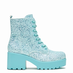 Wizards Spell Platform Glitter Boots - Aqua Casual Boots For Sale