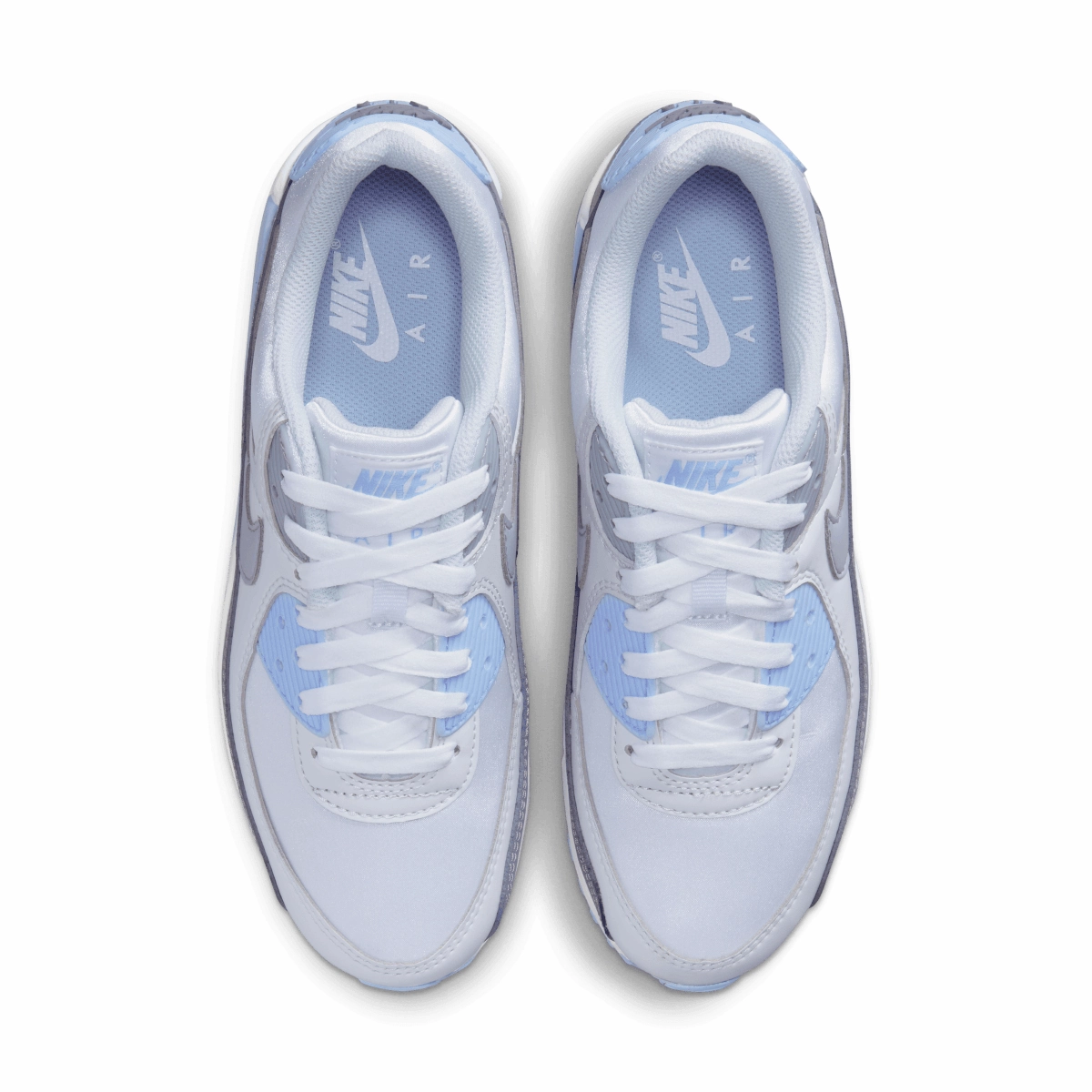 Nike Flyknit Running Shoe Wmns Air Max 90 'Grey Light Blue'