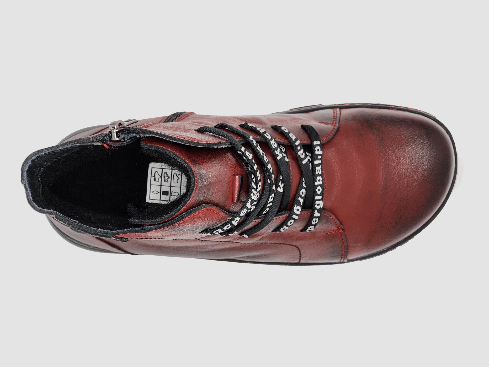 The Row Boots Women's Original Wool-Lined Zip-Up Leather Boots - Red