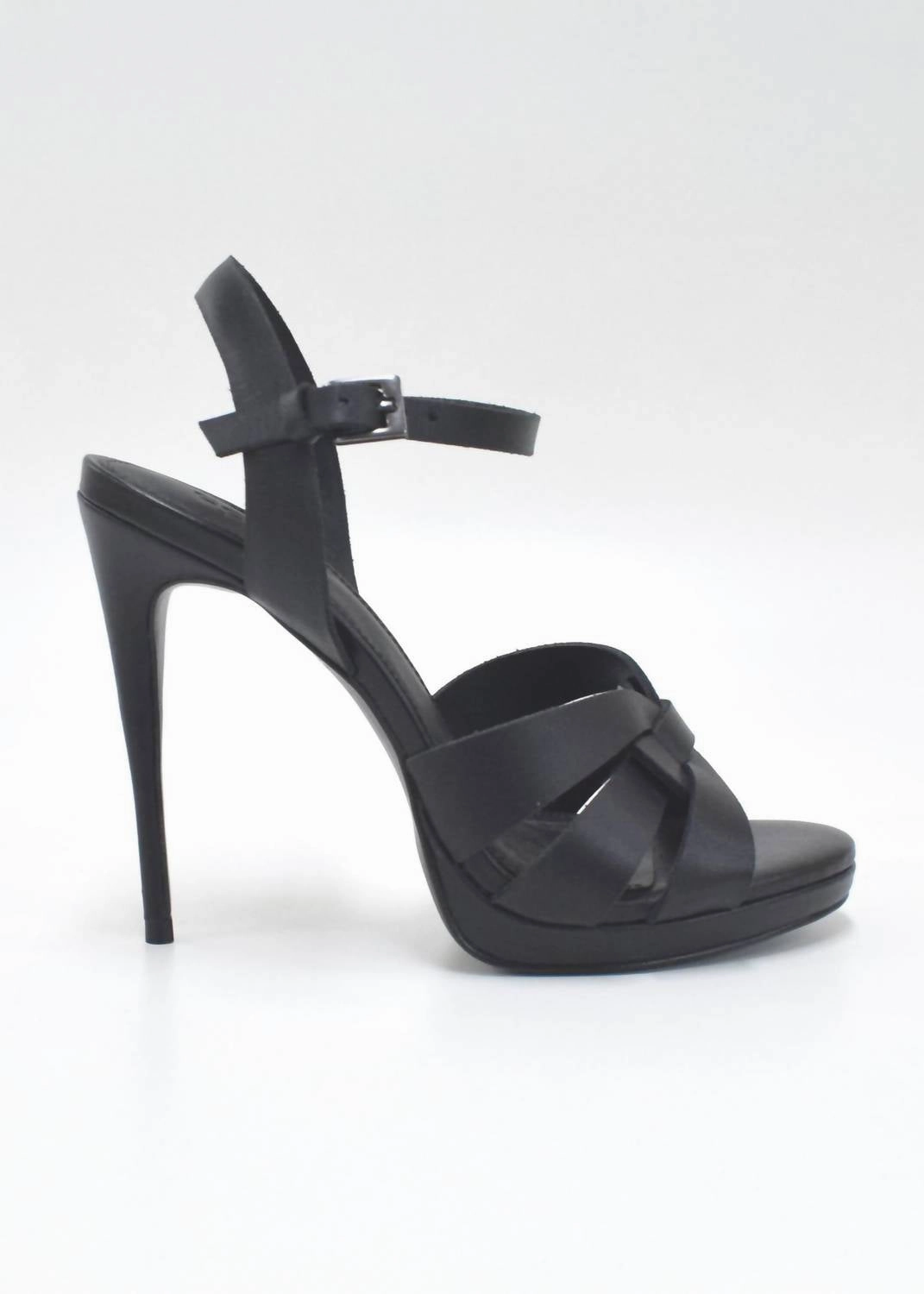 High Heels Peach Women's Strapy Platform Heels In Black