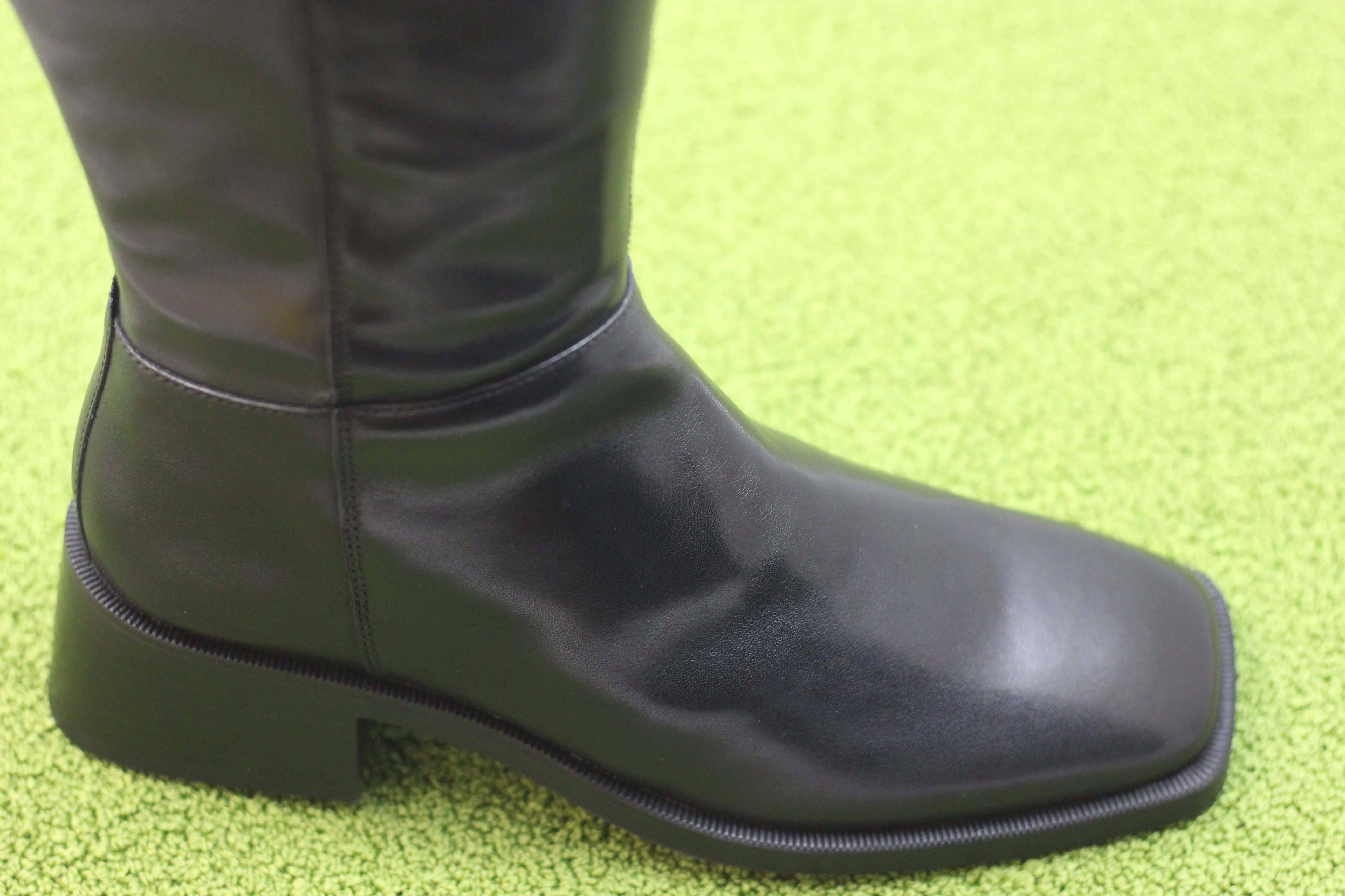 Womens Blanca Tall Boot - Black Leather Caulk Boots