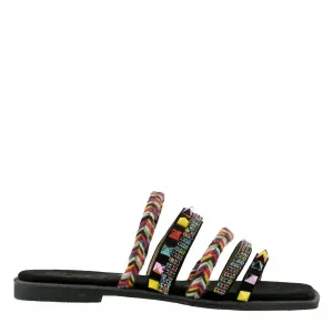 Women's L2050-1201 Flat Sandals In Black Birkenstock Style Sandals