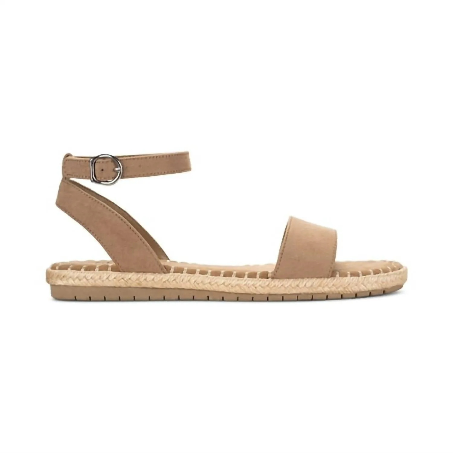 Designer Beach Sandals Women's Peggyy Ankle Strap Espadrille Flat Sandals In Taupe
