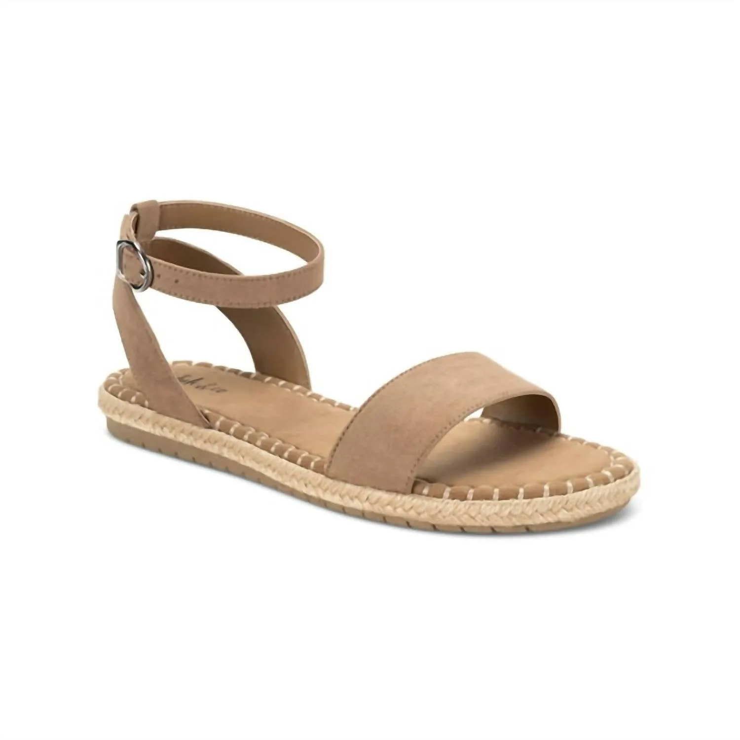 Timbs Sandals Women's Peggyy Ankle Strap Espadrille Flat Sandals In Taupe