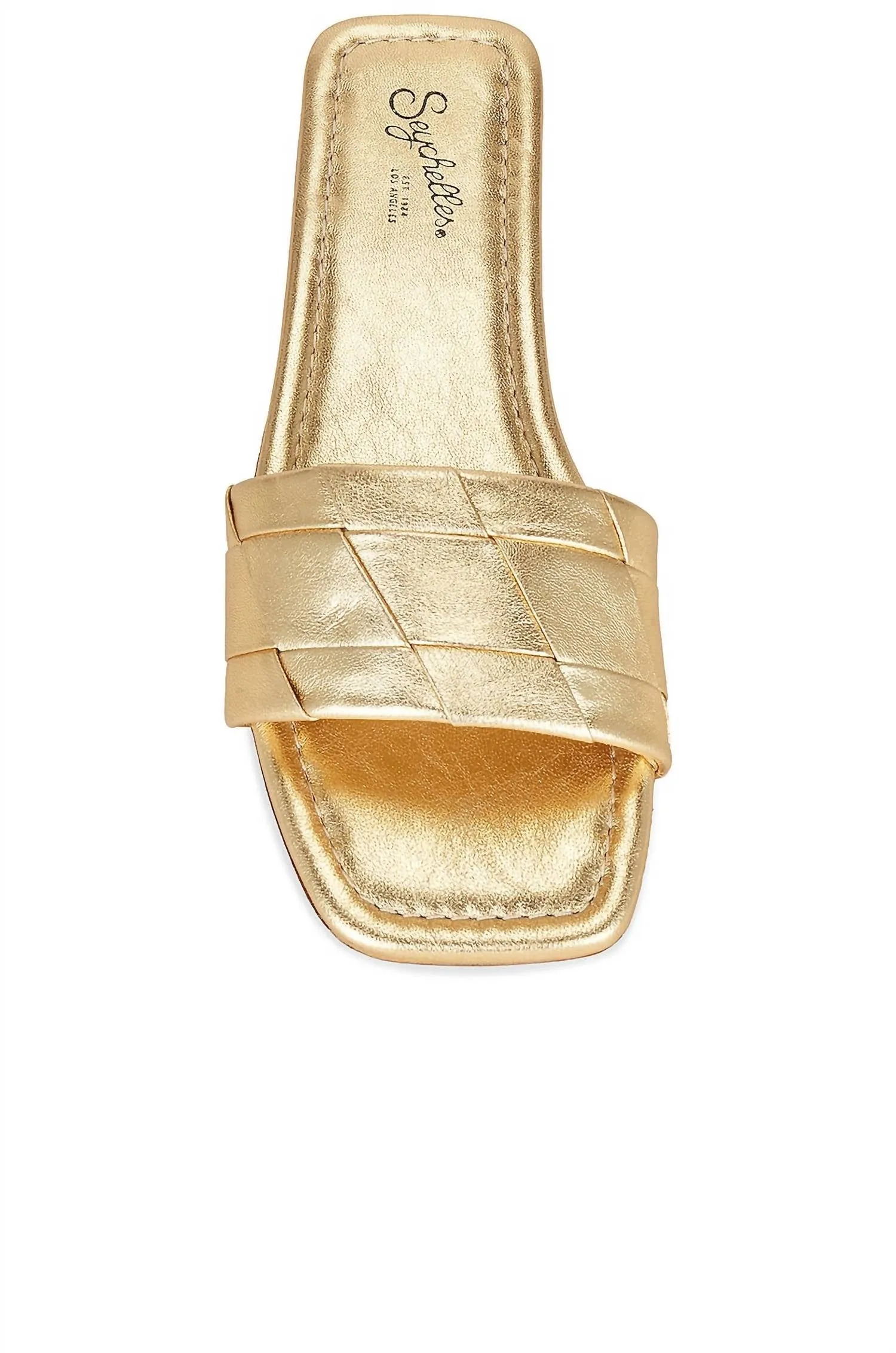 Women's Portland Leather Slide Flat Sandals In Metallic Gold Sandals With Support