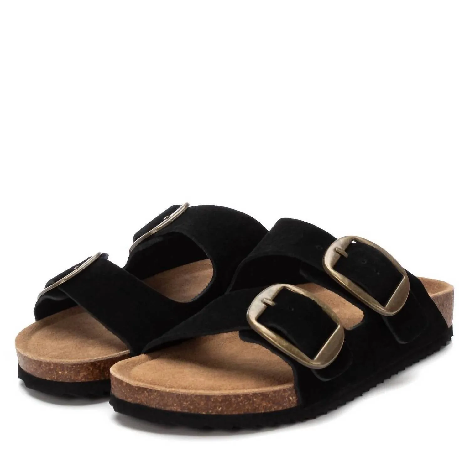 Women's Refresh Flat Sandals In Black Cute Sandals With Arch Support