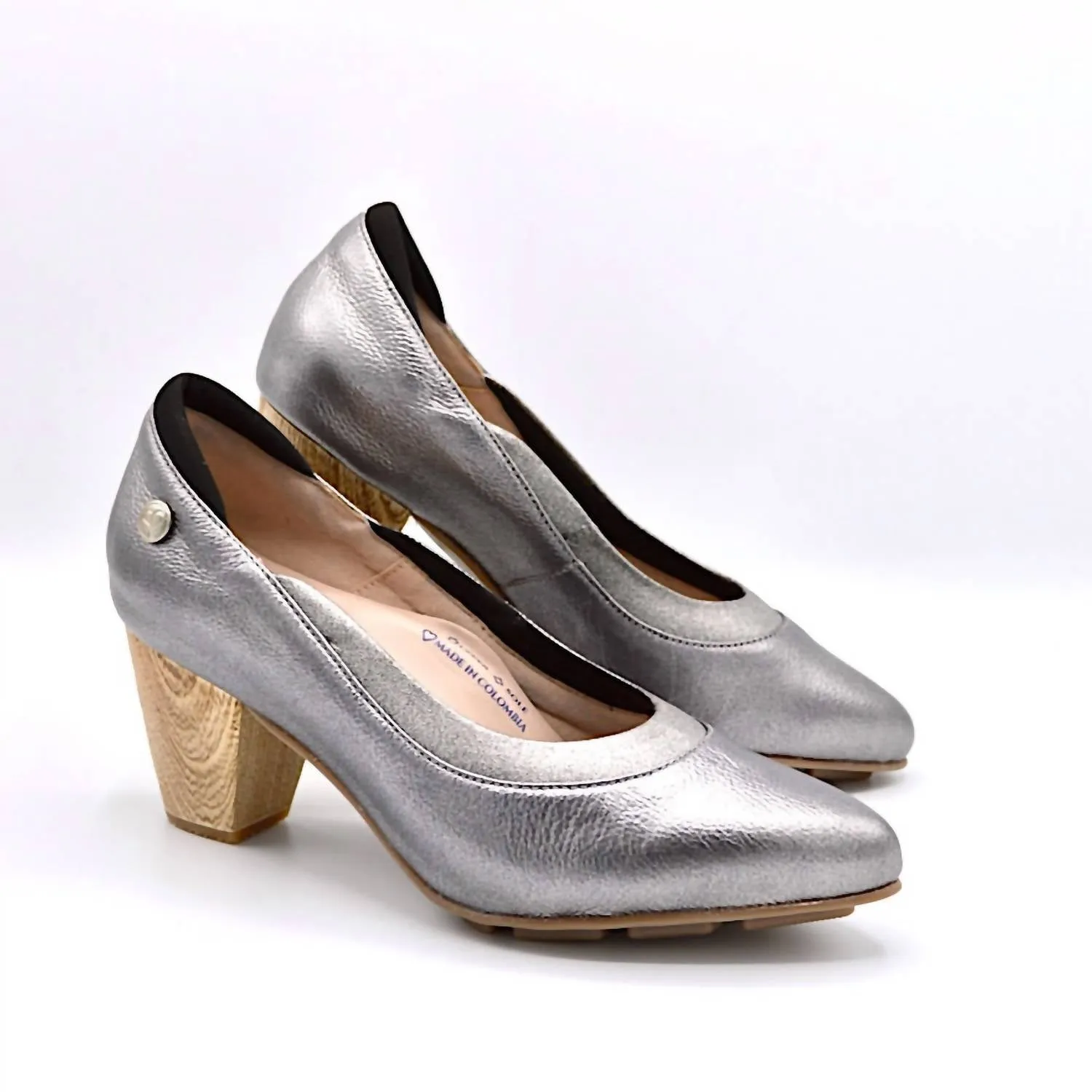 High Heels Platforms Women's Rhyme Mid Heels In Sterling Leather