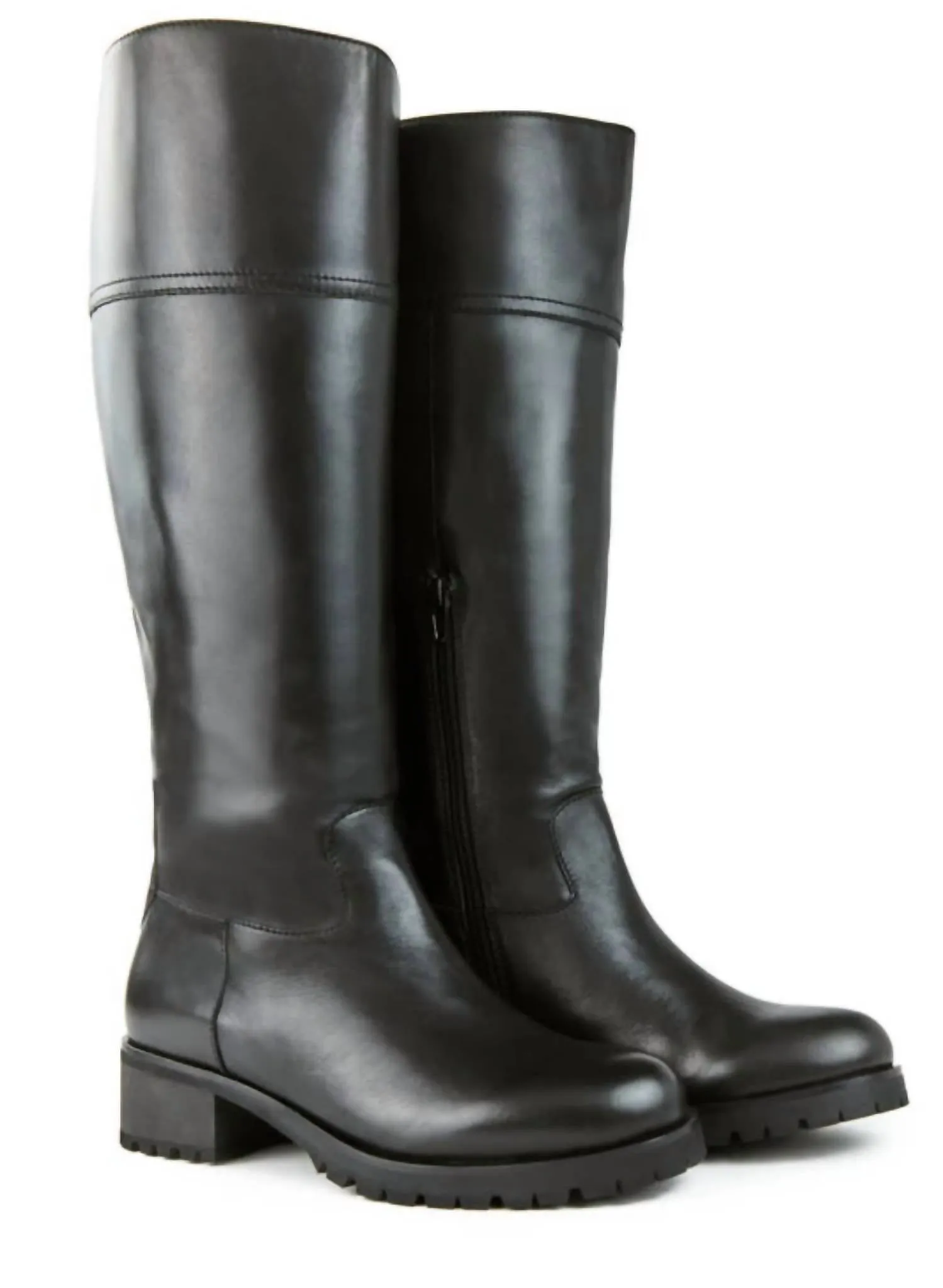 Women's Treck Knee High Riding Boot In Black Tall Boots Riding