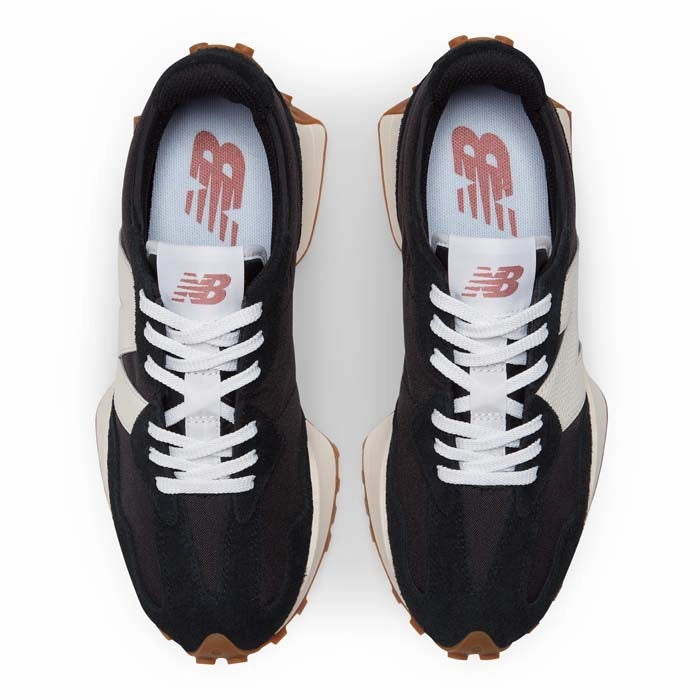 Womens New Balance 327 in Black/White/Mineral Red Men's New Balance White Shoes