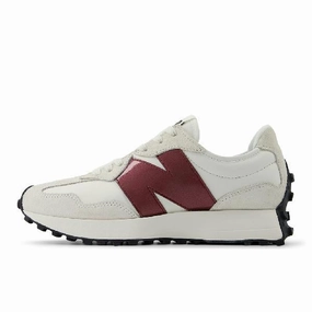 Baby Blue New Balance Womens New Balance 327 in Sea Salt/Monarch Burgundy