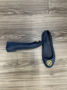 Denim Shoes Navy Shoes Flats Crocs, Size 8