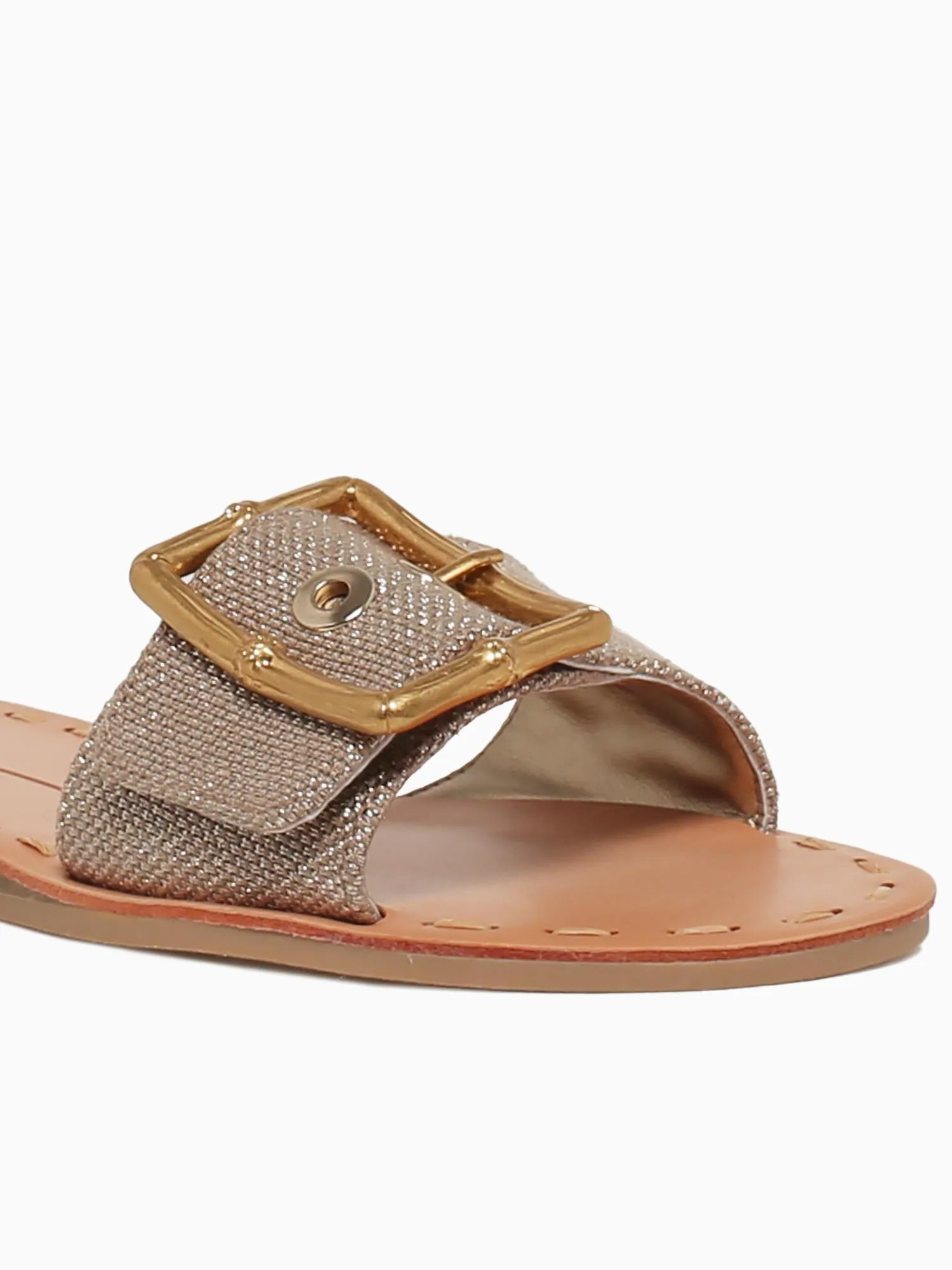 Dasa Light Gold Raffia Clarks Round-toe Slip-on Casual Shoes