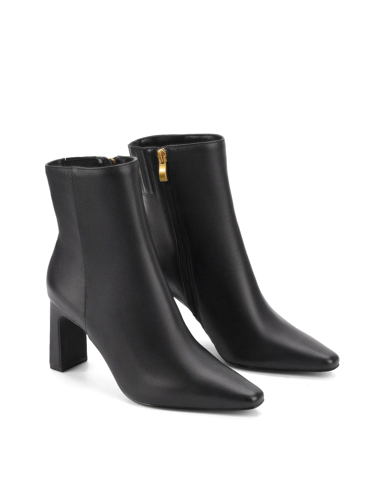 Cassidy Ankle Boots - Black Leather Denim Knee High Boots