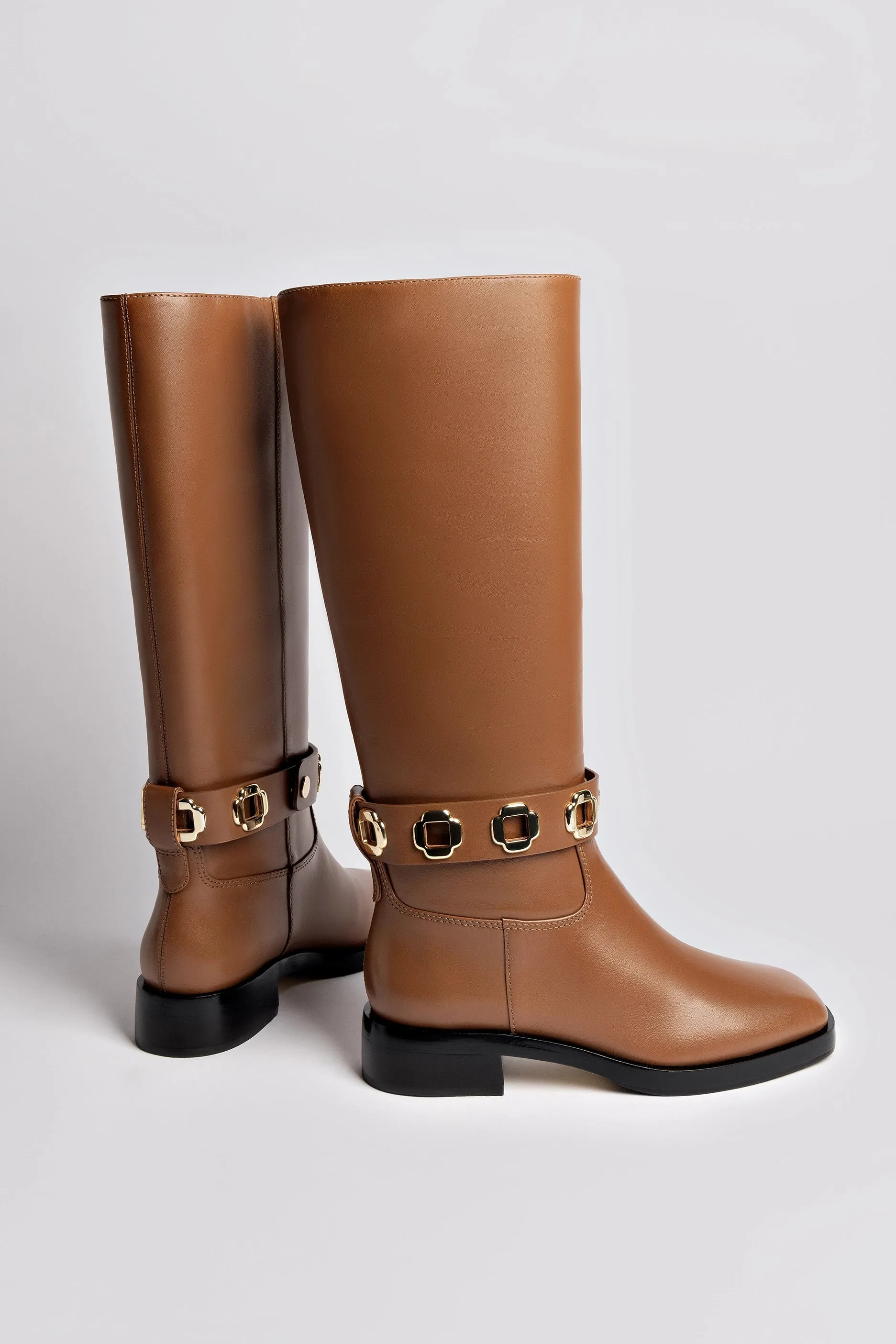 Dr Martens Air Boots Milan Flat Boot In Caramel Leather