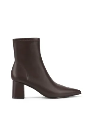 Yanet Ankle Boots - Chocolate Brown Stretch Leather High End Cowboy Boots