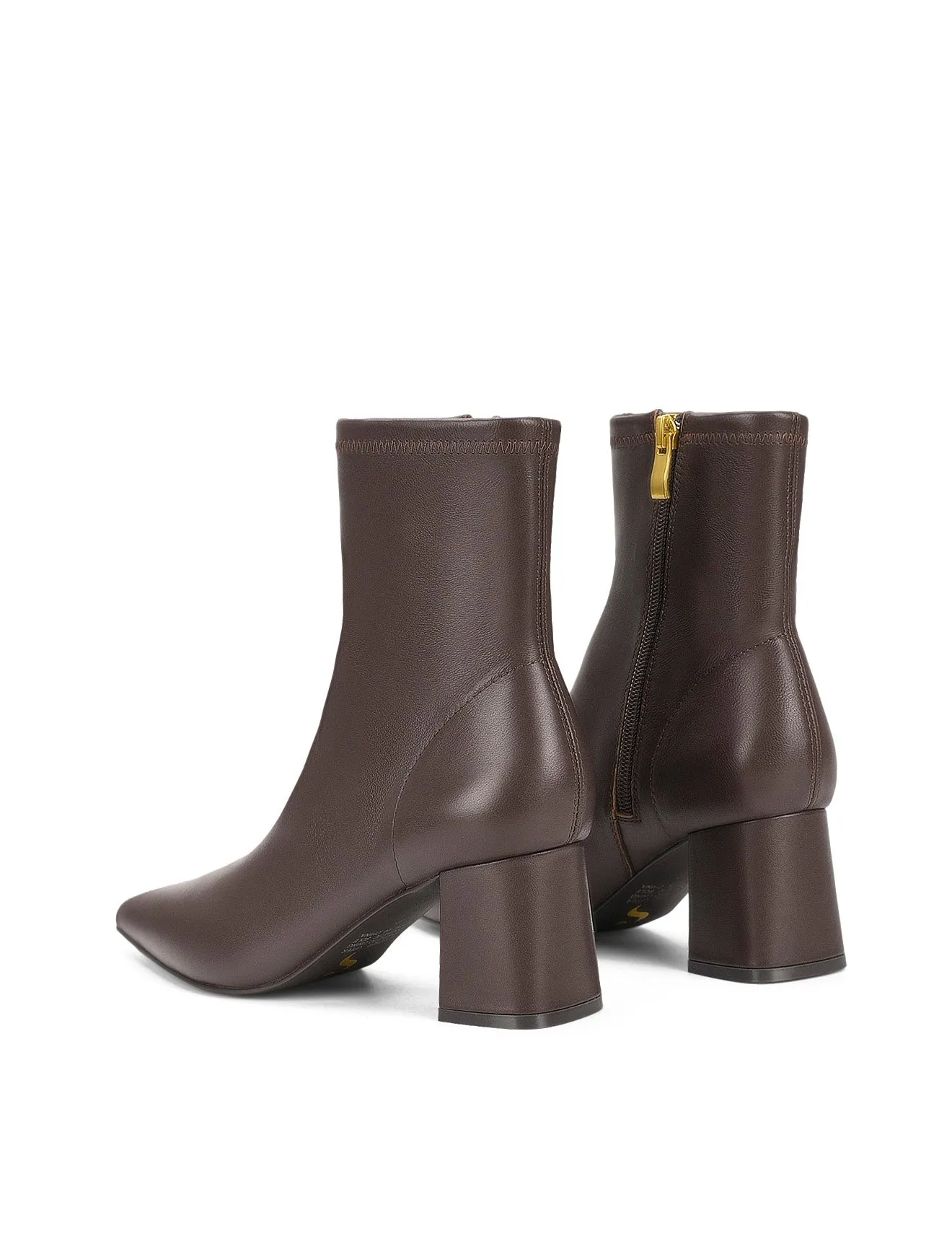 Cute Fall Boots Yanet Ankle Boots - Chocolate Brown Stretch Leather