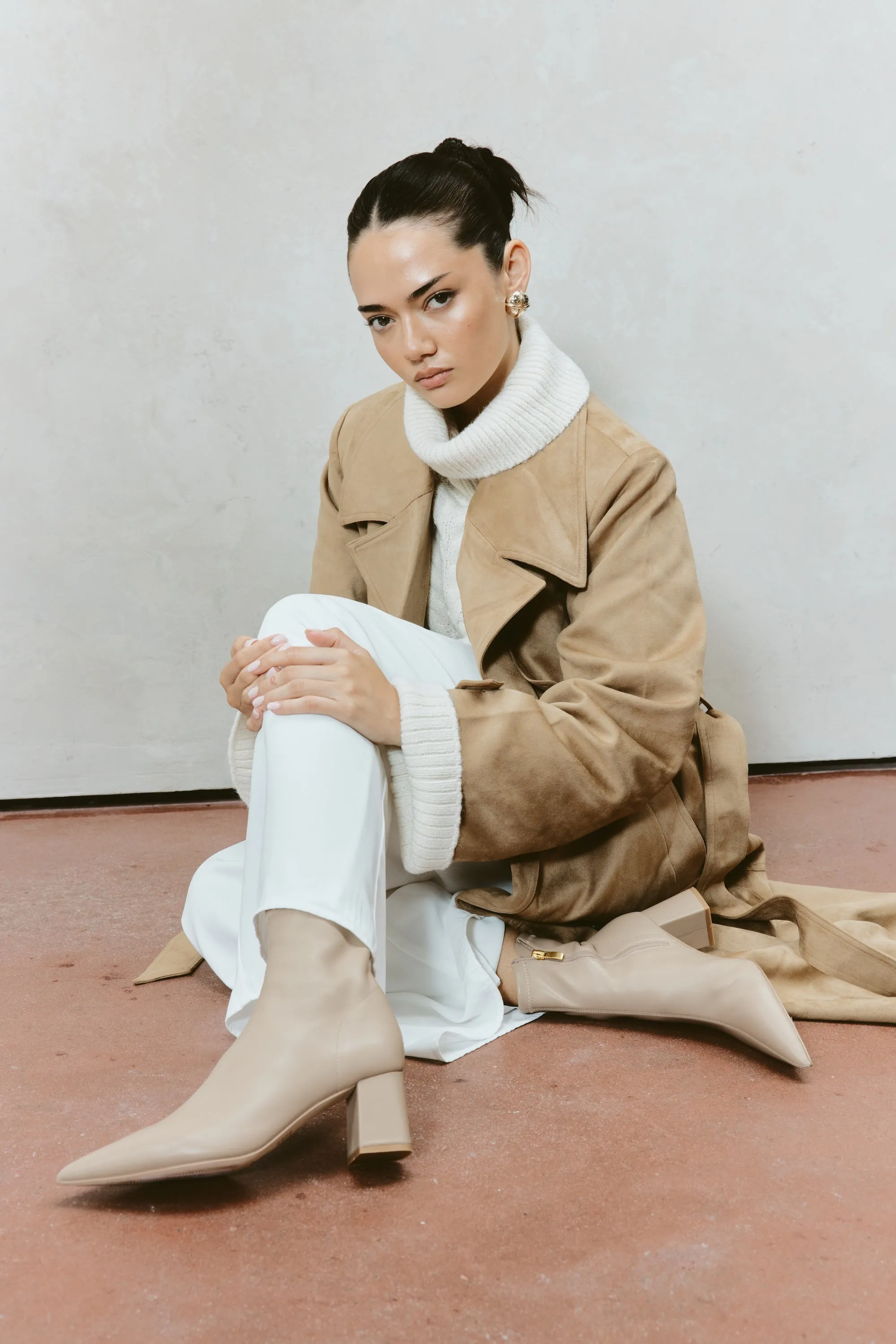 Yanet Ankle Boots - Nude Stretch Leather Sabbath Fairy Boots