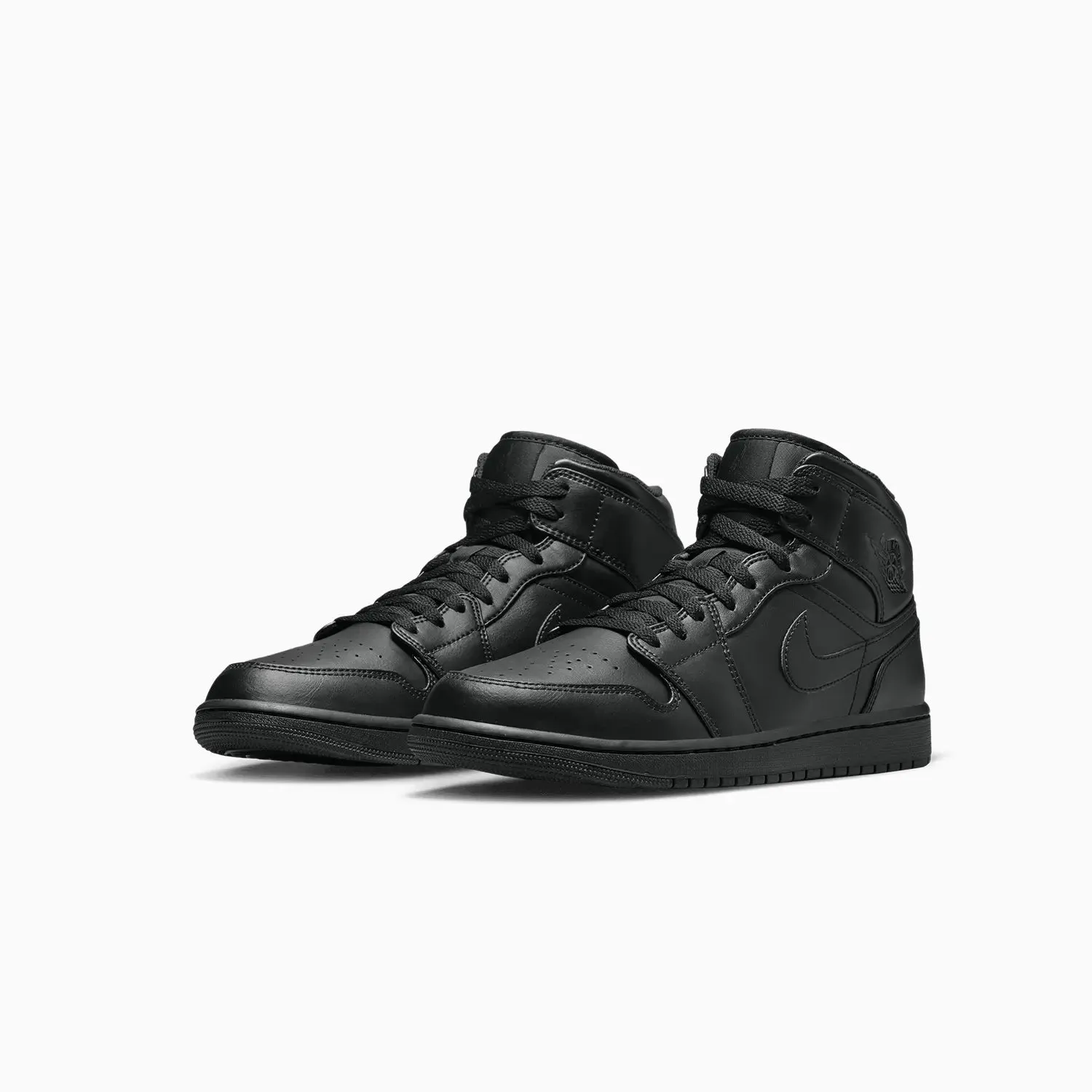 Men's Air Jordan 1 Mid "Triple Black" 90s Platform Sneakers