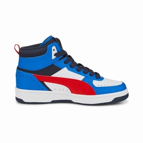 Washing Sneakers In Washer Puma Sneakers alta da ragazzo Rebound JOY Jr 388447 04 White-Burnt Red-Victoria Blue-Parisian Night