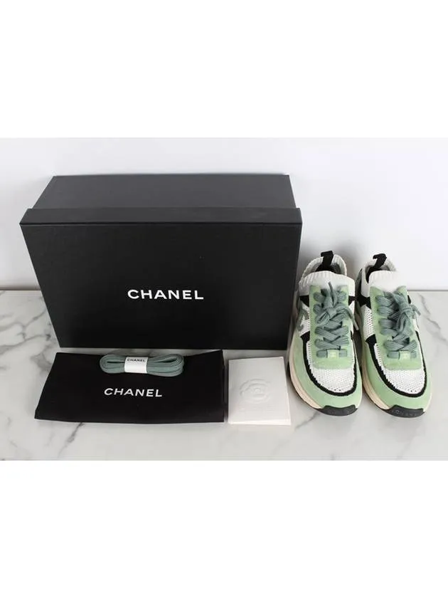 Sneakers Slippers cc logo knit sneakers 37 240 Chanel