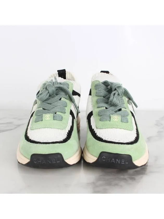 Sneakers Online Sale cc logo knit sneakers 37 240 Chanel